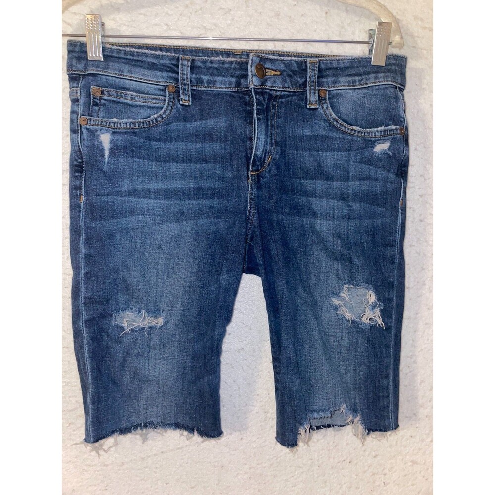 Joe's Jeans 28 Cut Off Stretch Denim Shorts Women's Pocket Blue Icon Mid rise